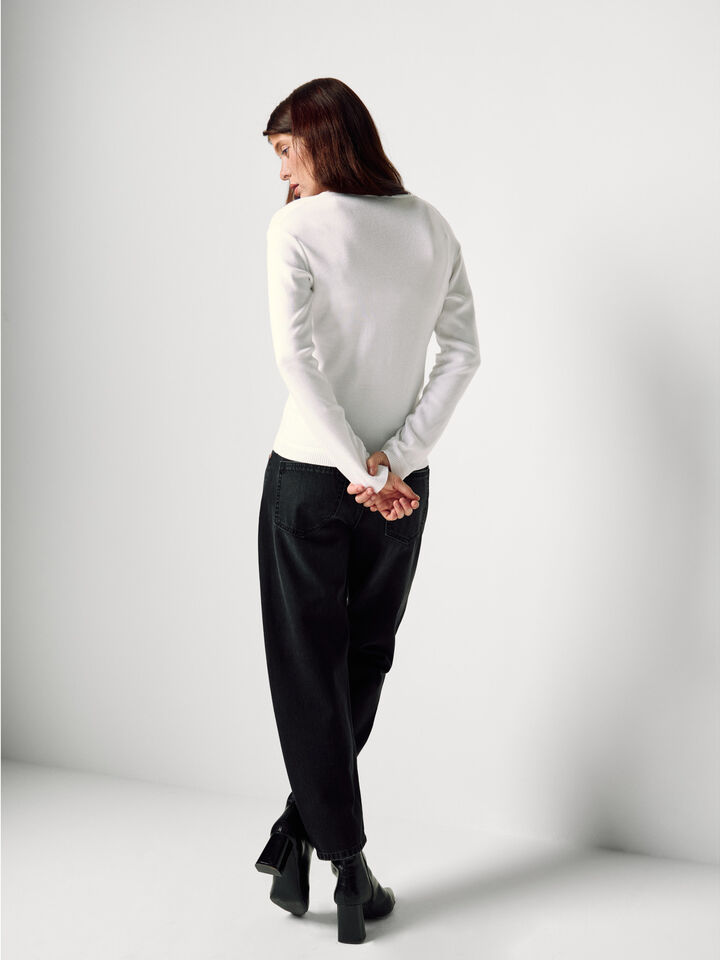 V NECK SWEATER L/S Femme image number 2